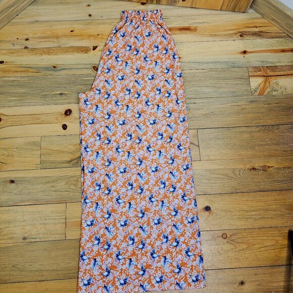 Shein Roses and Bird Print Wide Leg Pants Size XL - Picture 9 of 11